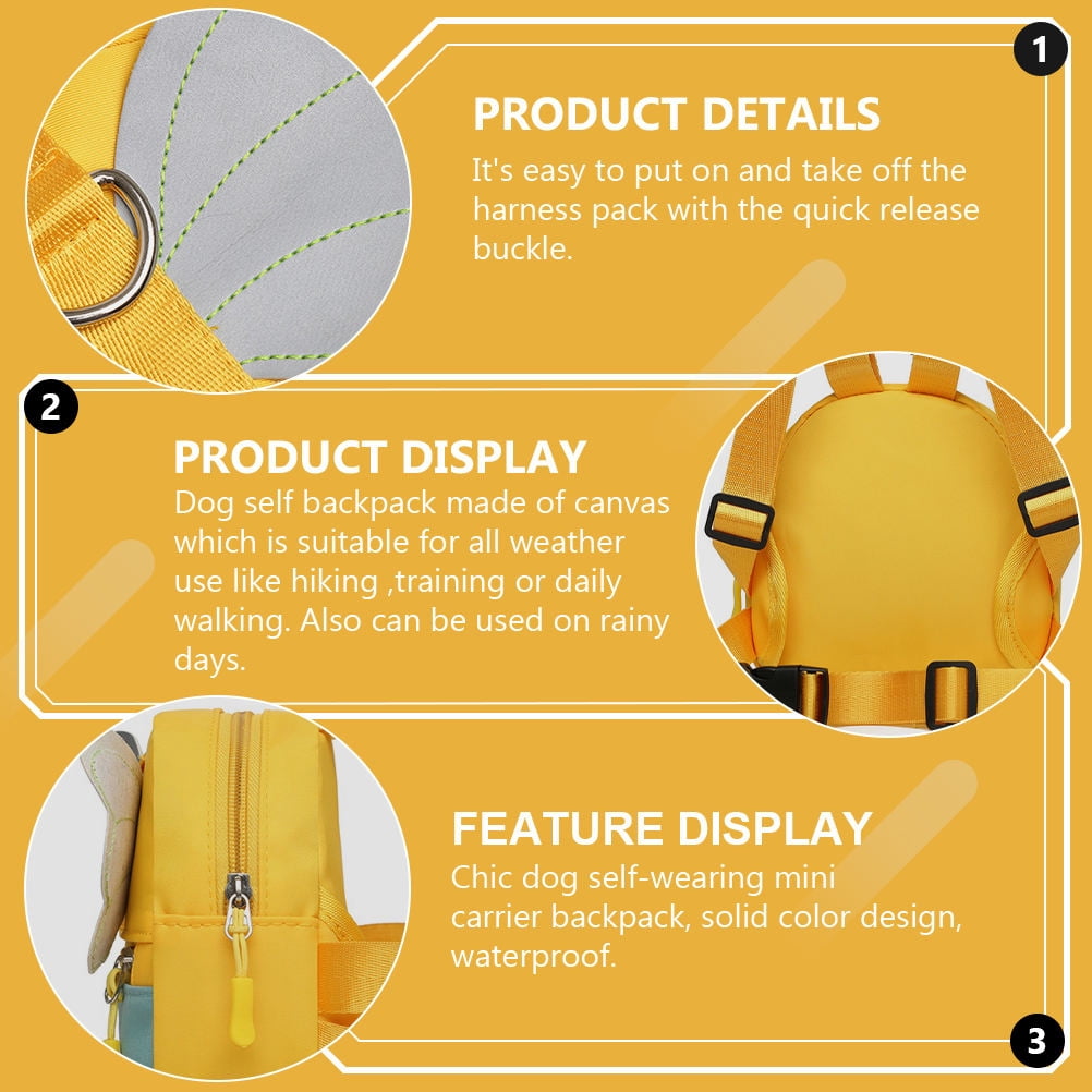 MERRYHAPY Canvas Dog Backpack Carrier, Adjustable Self-Wearing Pet Bag for Small to Medium Dogs