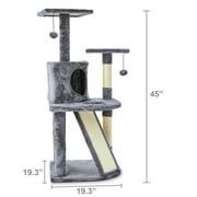 Vibrant Life 5-Level Multi-Functional Cat Tree Condo, Gray, 44.5 in