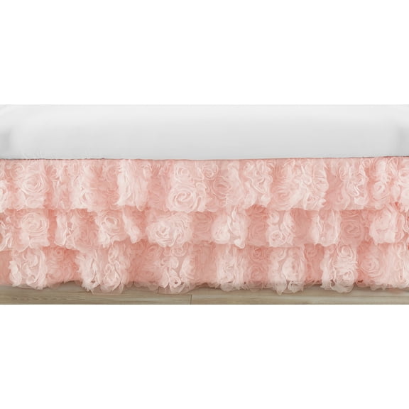 Rose Pink 3-Tiered Dust Ruffle Crib Skirt by Sweet Jojo Designs