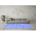 thumbnail image 3 of Ahgly Company Machine Washable Indoor Square Abstract Blue Contemporary Area Rugs, 5' Square, 3 of 4