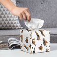 thumbnail image 5 of Uemuo German Shepherd Dog Tissue Box Cover Holder, Square with Bottom Belt - PVC Leather Decorative Organizer for Tabletop, Bathroom, Car, Office, 5 of 8