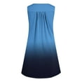 thumbnail image 3 of Womens Casual Dresses Loose Sleeveless A Line Summer Beach Dress Sundress Casual Soft Patchwork/Gradient Color Cami Tank Dress Ladies Pleated Tunic Dress Buttons Detail, 3 of 4