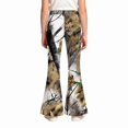 thumbnail image 5 of Grblisyd Camo Pants for Girls Flare High Elastic Waist Dress Trousers Fashion Maple Leaf Print Uniform Pants With Button, 5 of 6