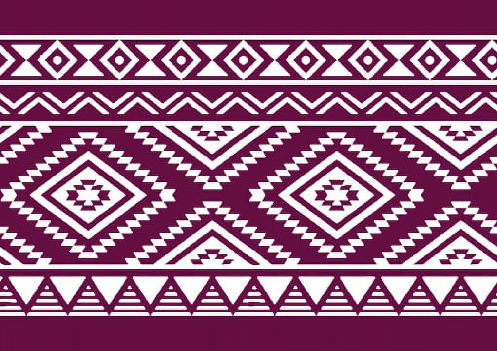 IBA Indianbeautifulart Pink Aztec Geometric Velvet&nbsp;Trim&nbsp;Fabric Sewing Fabric Lace Dressmaking Printed Sewing Lace 9 Yards 4 Inches