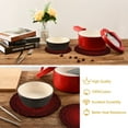 thumbnail image 6 of Wobogo Red Cobweb Trivets Potholders Set of 2 Cotton Woven Round Hot Plate Mats for Hot Dishes Bowls Teapots, 6 of 7
