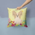 thumbnail image 2 of Caroline's Treasures BB6077PW1414 Easter Eggs Papillon Sable White Fabric Decorative Pillow, 14HX14W, multicolor, 2 of 4