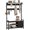 Black-11.8"D x 31.5"W x 70.9"H, variant on Freestanding Hall Tree with Bench, Coat Rack, 17 Hooks & Drawers in Black