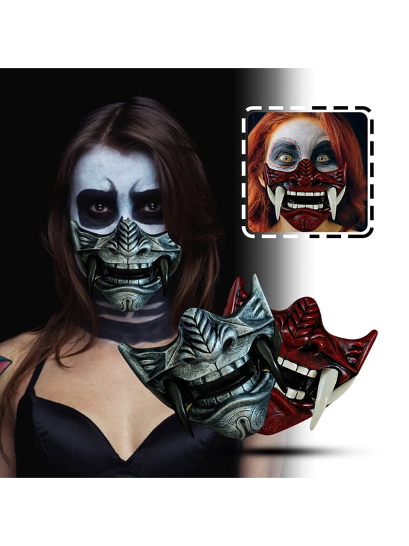 Surprised Gift! YOHOME Ha11o-Ween Funny Half Face Face Cover Black
