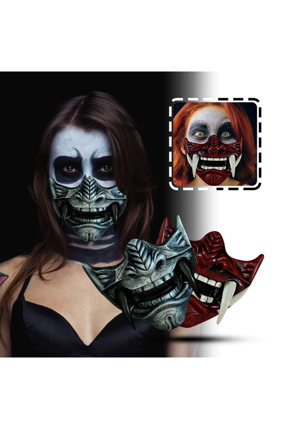 Surprised Gift! YOHOME Ha11o-Ween Funny Half Face Face Cover Black