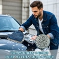 thumbnail image 4 of Microfiber Car Wash Gloves With Chenille & Polyester Terry Scratch-Free Cleaning Elastic Cuffs Water Waves in Blue, 4 of 8