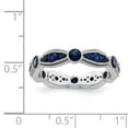 thumbnail image 4 of Sterling Silver Rhodium-plated Lab Cr Blue Spinel Eternity Band QR7017, 4 of 5