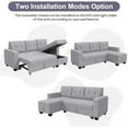 thumbnail image 4 of DEALTOPS Linen Reversible Sleeper Sectional Sofa Bed with Storage Chaise,Gray, 4 of 11