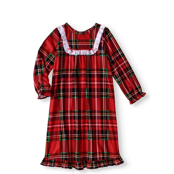 Peas & Carrots Weatherproof Girls' Flannel Plaid Nightgown (Toddler