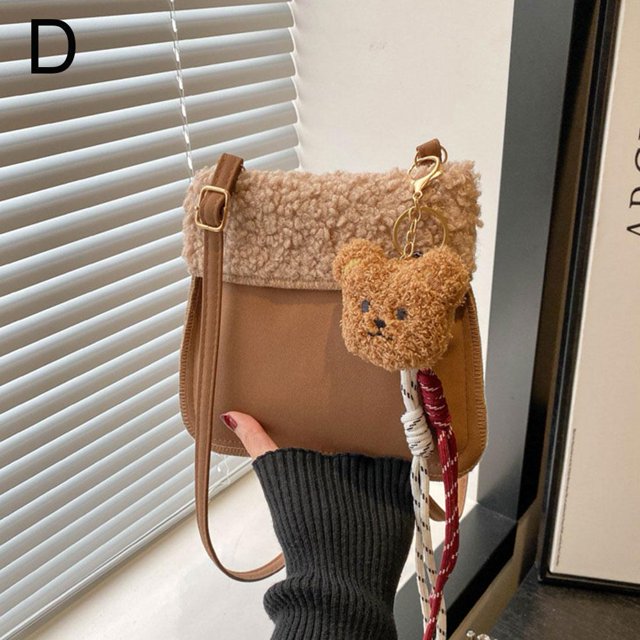 Bolso Maillard de felpa de lana de cordero para mujer, nuevo bolso pequeño de alta gama con pelo, bandolera para teléfono móvil