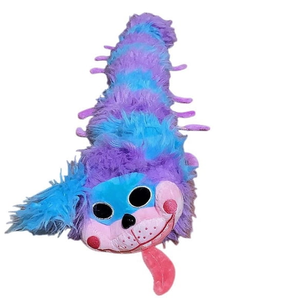31.5in Poppy Playtime Pj Pugapillar Plush Toy, Soft Stuffed Caterpillar Dog Pillow, Game Character Collectible Plushie, Blue Purple Fuzzy Long Body Toy for Kids & Fans