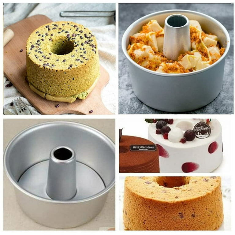 D-groee Food Cake Pan, Round Chiffon Cake Mold Aluminum Tube Pan Baking Cake Mould with Removable Bottom, Size: 10, Other