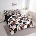 thumbnail image 3 of Feelyou Baseball Bow Bedding Comforter Set 7pcs, Love Heart Buffalo Full Bedding Set, 3 of 8