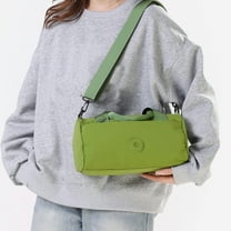 Hovmgk Nylon Crossbody Bag, Multi-Layer Shoulder Bag for Work, Travel & Sports, Large Capacity with Adjustable Strap, Water-Repellent, Gray/Green, Durable Storage Bag for Daily Use