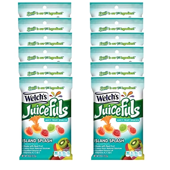 Welch’s Juicefuls Island Splash Fruit Snacks – 12 Pack, 4 oz Bags, Made with Real Fruit