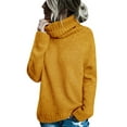 thumbnail image 2 of Langwyqu Autumn Winter Women Roll Neck Solid Knit Sweater Pullover, 2 of 5