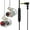 White, variant on Mikilon Headphones, Transparent Outer Without Delay LED In Ear Gaming Sports Music Wired Microphone Clear Call Earphones