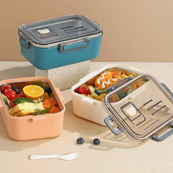 Bento Box for Adults & Minors, 1100 Ml Leakproof Lunch Container with Spoon and Fork, & Dishwasher Safe for Easy Cleaning, Ideal for Educational, Work, and Meal Prep on the Go,Vsgery