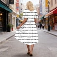 thumbnail image 4 of LIaqionyy Dresses for Women Summer Fashion Casual Short Sleeve V Neck Flowy Elegant Dress Vacation Sundress, 4 of 7