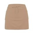 thumbnail image 5 of GEWSEY Midi Skorts for Women Casual Plus Size High Waist Athletic Skirt with Shorts Underneath Tennis Skorts with Pockets Tummy Control (Khaki, S), 5 of 6