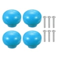 thumbnail image 1 of Uxcell 4 Pack Pomos de Gabinete de Cerámica, Pomo Redondo de Cerámica de 1.3 Pulgadas Tiradores de Cajón con Tornillos de Montaje Manijas Modernas para Cocina Armario Alacena, Azul, 1 of 7