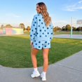 thumbnail image 7 of Womens Polka Dot 2 Piece Outfits Casual Oversized Long Sleeve Sweatshirts Shorts Set Tracksuits Sweatsuits S, 7 of 7