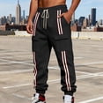thumbnail image 3 of Ceisia Men Solid Color Loose Casual Pants Elastic Waist Drawstring Sports Gift Work Trousers, 3 of 9