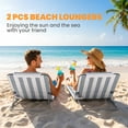 thumbnail image 4 of Outsunny 2 Pcs Folding Beach Lounge Chair w/ Pillow, Light Grey, 4 of 10