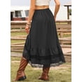 thumbnail image 3 of DARING DIVA Women's Flowy Lace Ruffled Midi Skirts X-Small Black, 3 of 6