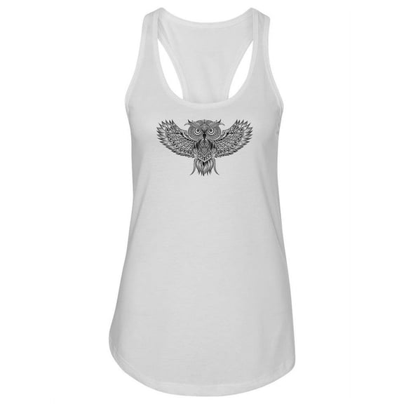 Zentangle Owl Sketch. Tank Women -Image by Shutterstock, Female Medium