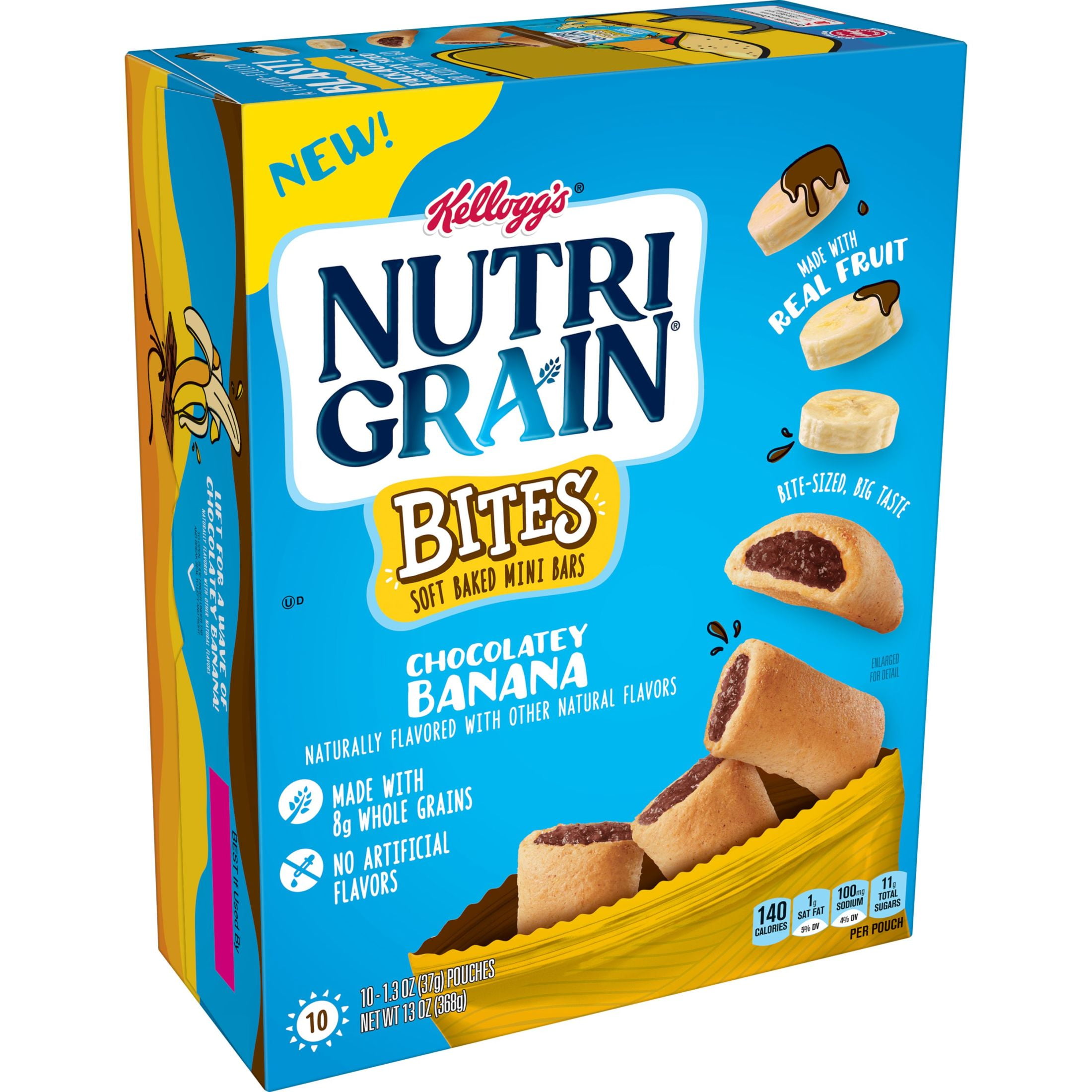 Nutri-Grain Mini Breakfast Bars, Chocolatey Banana, 10 Ct, 13 Oz, Box
