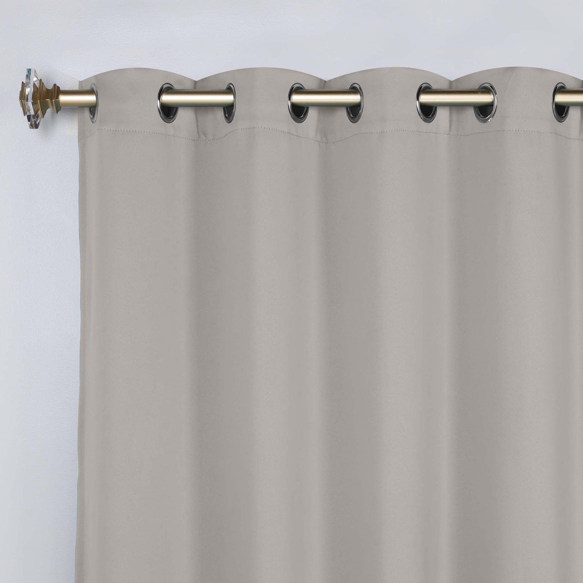 Superior Blackout Solid Light Filtering Grommet Curtain Panel Set, 52" x 108", Chrome