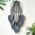 thumbnail image 4 of Iron ring cotton thread material is soft and comfortable  hand-woven wall hanging leaf tapestry, 4 of 16