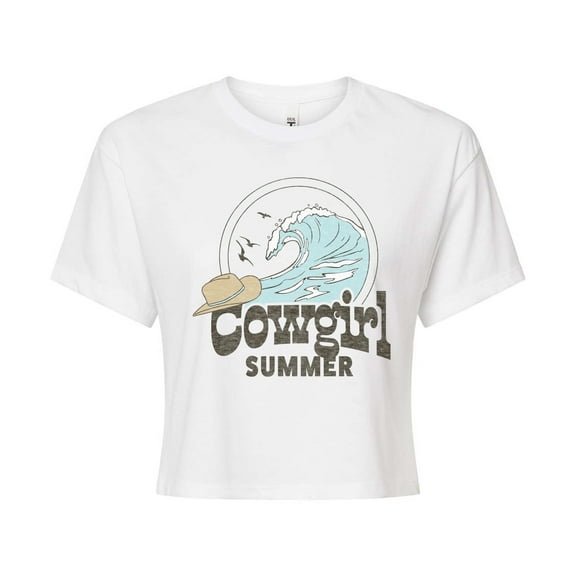 Instant Message - Cowgirl Summer - Juniors Cropped Graphic T-Shirt