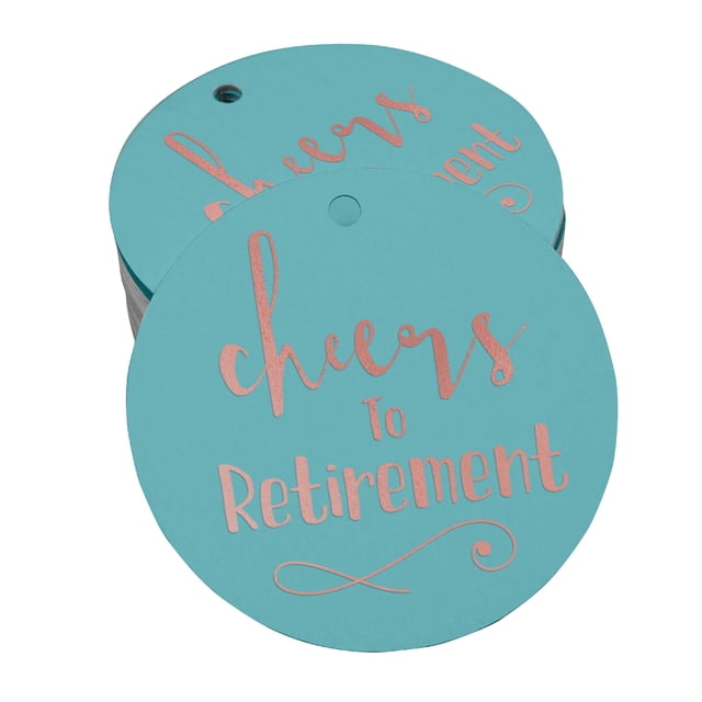 Inkdotpot Rose Gold Foil Paper Hang Tags Cheers To Retirement Favor Tags 100 Pieces