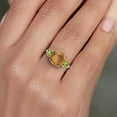 thumbnail image 4 of Gem Stone King 4.46 Ct Cushion Brown Tiger Eye Green Peridot 10K White Gold Ring (Size 8), 4 of 6