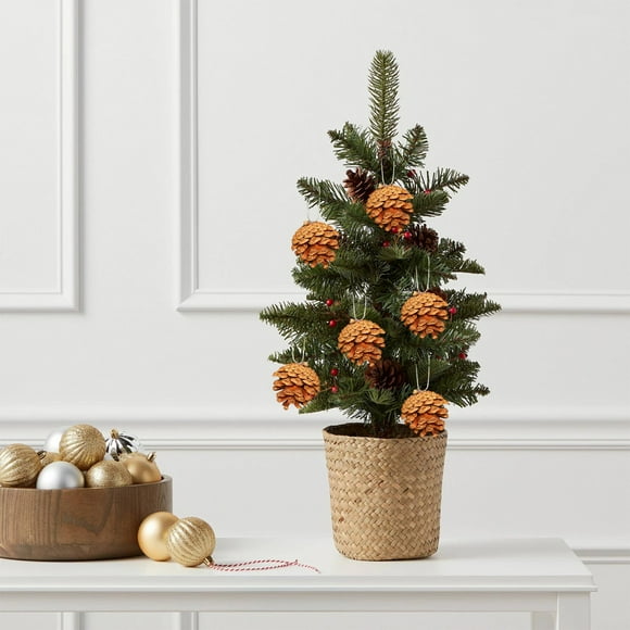 EGNMCR Christmas Decorations, Christmas Gifts Christmas Supplies Christmas Tree Decoration Decoration Hanging Natural Wood Pines Cones A Pack Of Six Wooden pine cones