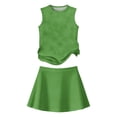 thumbnail image 3 of Grblisyd Girls Summer Outfits Solid Color Tennis Skirt Sets Sleeveless Tank Tops and Pleated Skirts 2 Piece Outfit Activewear Clothes 5-12 Years, 3 of 6