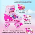 thumbnail image 3 of Bvivok Roller Skates for Girls, Size M (2Y-5.5Y), Light-Up Wheels, 4 Adjustable Sizes, Beginner Friendly, Princess Pink, 3 of 8