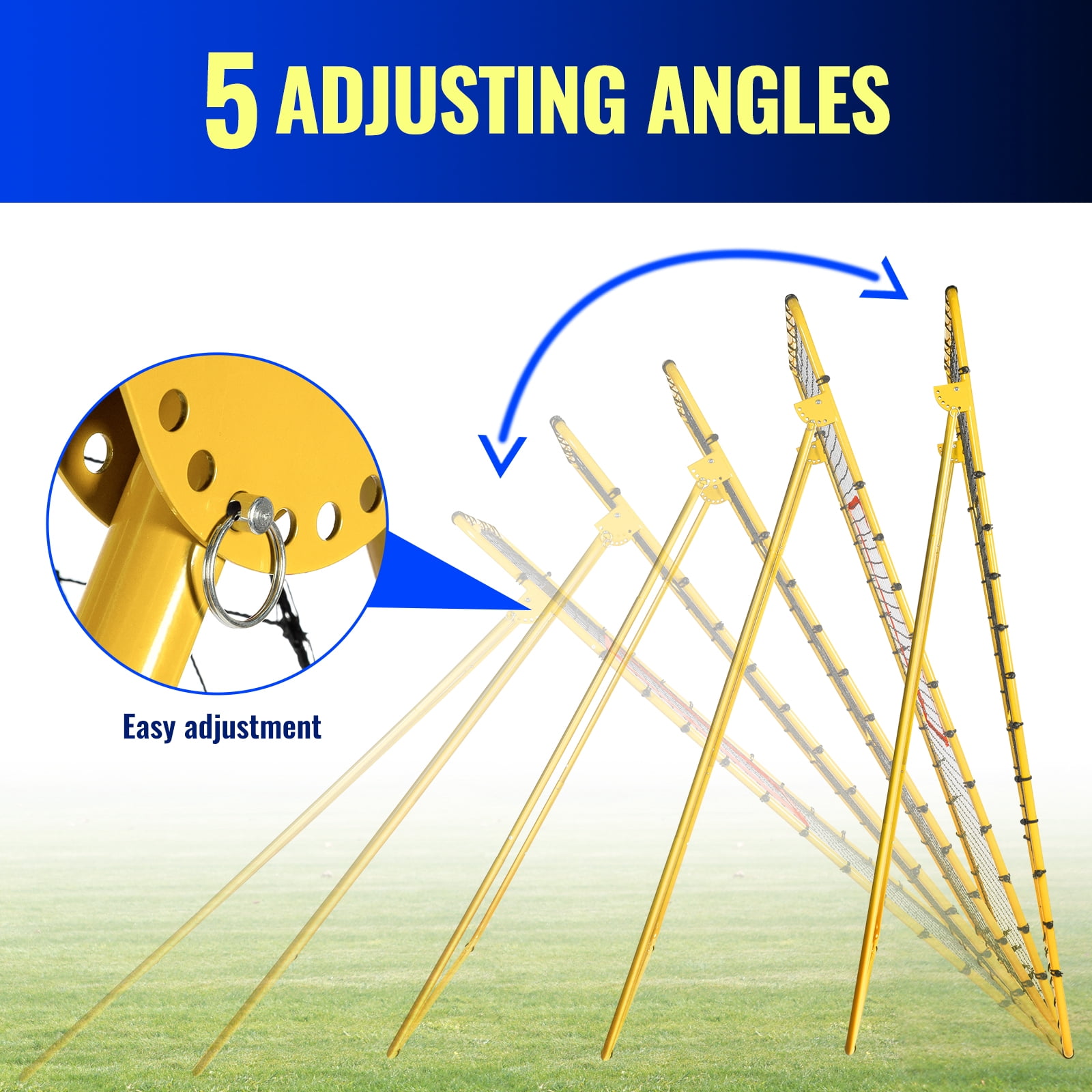 ‌FITPLAY 7x4 FT Volleyball Rebounder Net, 5 Adjustable Rebound Angles Volleyball Training Equipment
