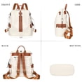 thumbnail image 5 of ALTOSY Fashion Leather Backpack for Women Purse Functional Crossbody Bag S77 Beige/Brown, 5 of 8