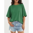 thumbnail image 4 of Women's Oversized T-Shirt Loose Round Neck Short Sleeve Top Summer Casual Shirt 2024 Basic T-Shirt, 4 of 4