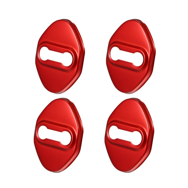 4uds Inoxidable Acero Coche Puerta Cerradura Pestillos Cubierta Protector Tapas Rojo