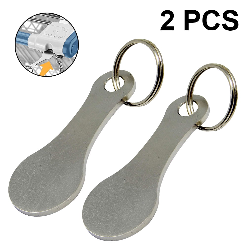 New Pound Coin Shopping Trolley Keys *4* release Keys and split rings per pack 