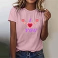thumbnail image 2 of Fvwitlyh T-Shirts pour Femmes Imprimé Cœur de la Saint-Valentin T-Shirt Décontracté Col Rond Manches Trois-Quarts Rose,m, 2 of 5
