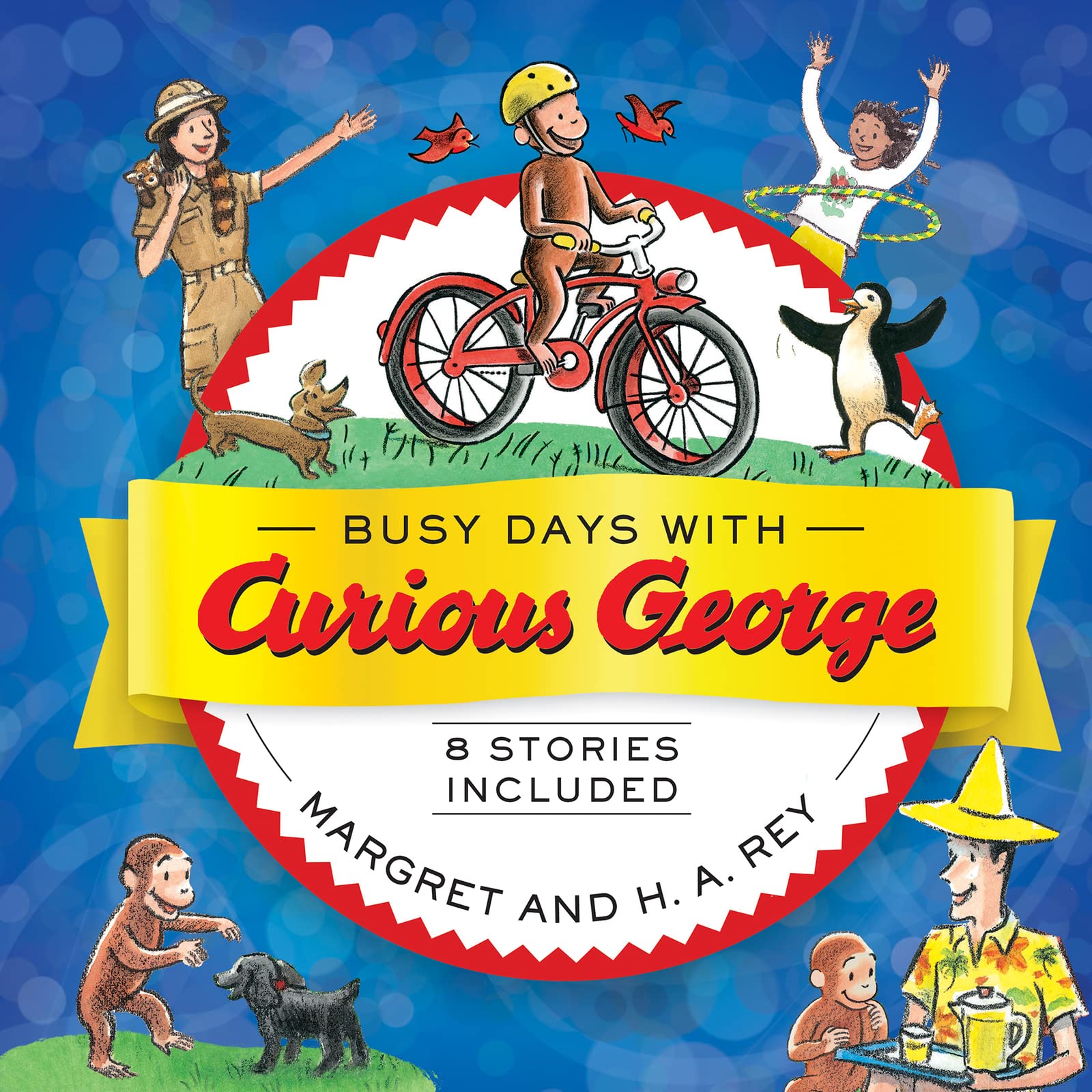 Curious George Gift Set - 8 Stories by H A Rey, Book Character Stuffed Animal Monkey, Curious George Seek-and-Find Book and Activity Pages (Humorous Creative and Educational Adventures)